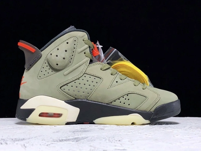 Scott Medium CN1084-200 Air Olive 6 Jordan x Travis 0629